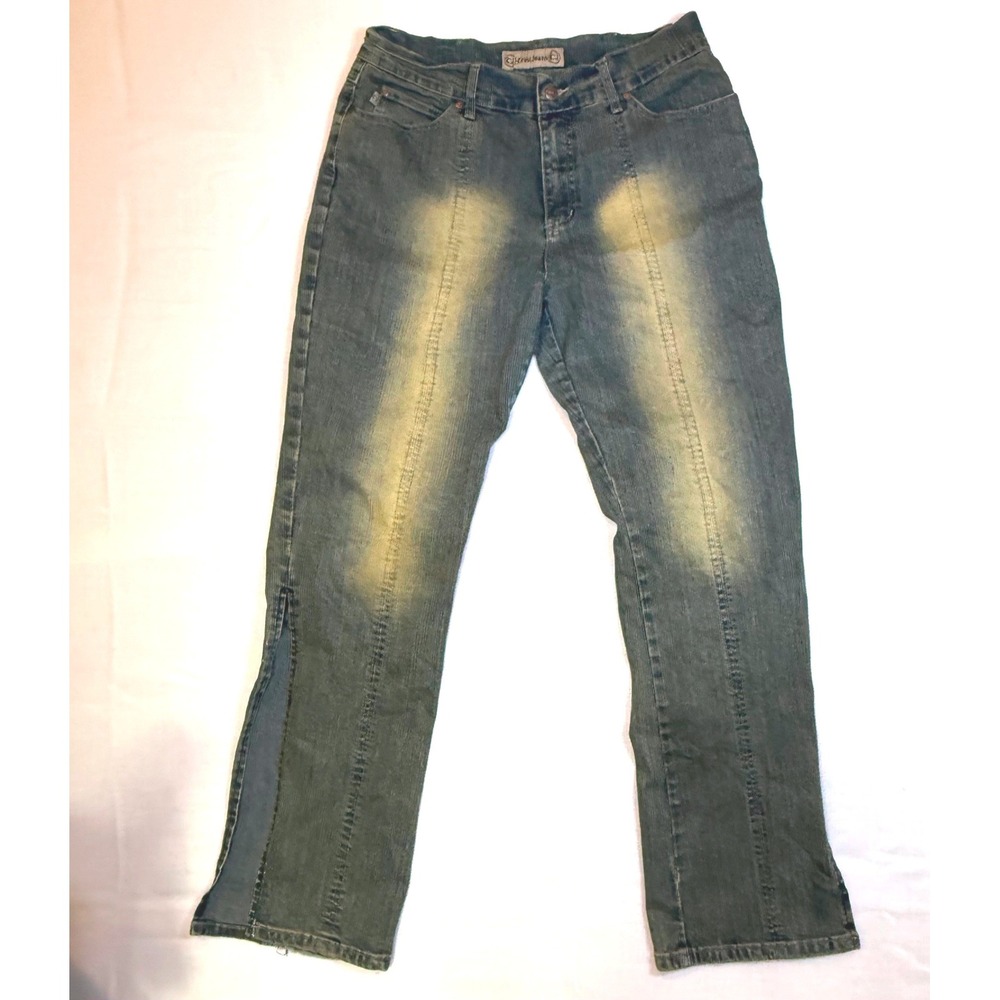Crest‎ Jeans Women's Size 17 18 Blue Wash Denim Bootcut Slit Hem Jeans